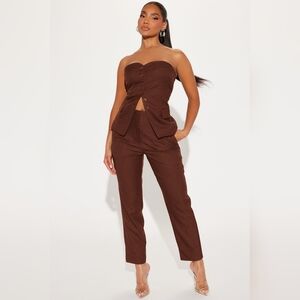 NWT Brown 2 Piece Pants Set